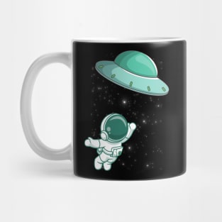 Floating astronaut Ufo alien abduction funny cute spaceship moon mars cosmic space Mug